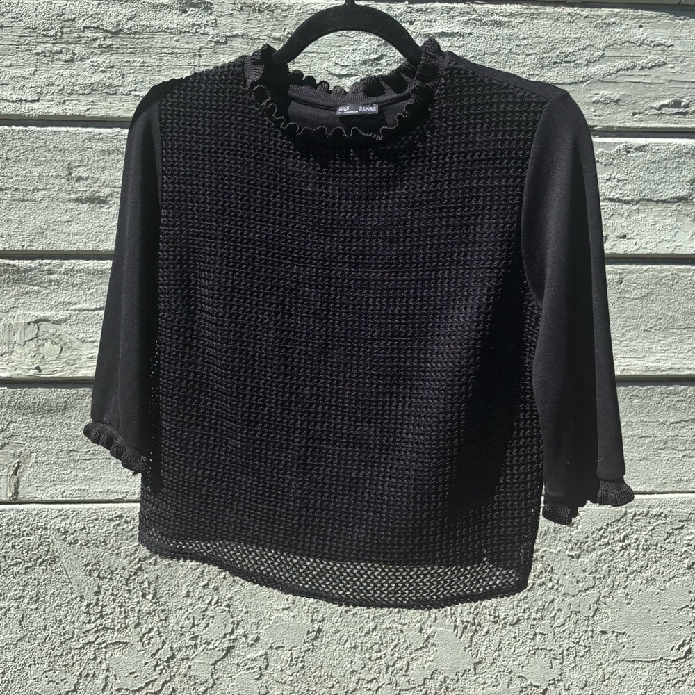 Zara Ruffle Sweater Top - Picture 2 of 6